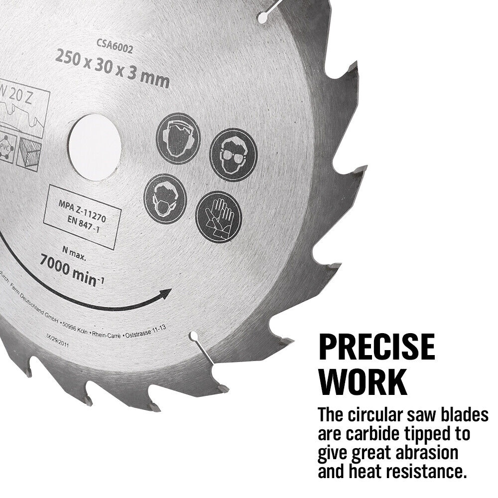 10x250MM Circular Saw Blade 20T Disc Saw Blade Wood Timber