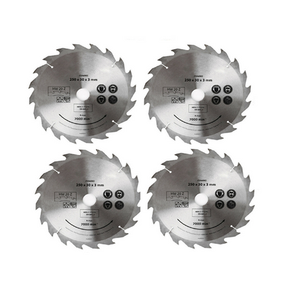 4x 250MM Circular Saw Blade 20T Disc Saw Blade Wood
