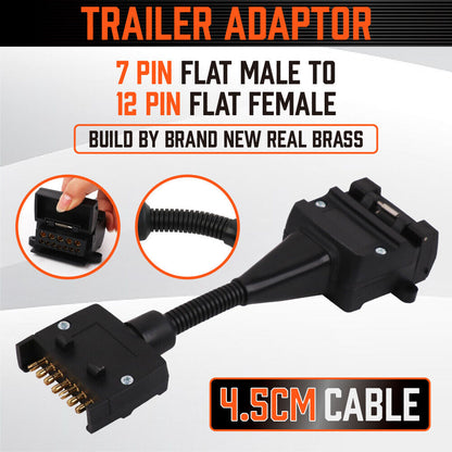 7 Pin Flat Plug to 12 Pin Flat Female Socket
