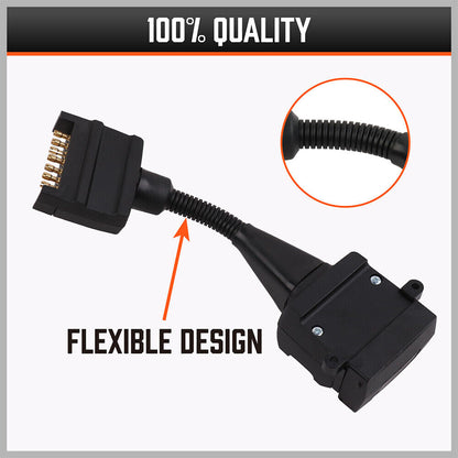 7 Pin Flat Plug to 12 Pin Flat Female Socket