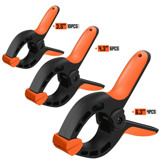 20Pack Spring Clamps Heavy-Duty Nylon Clips 3 Sizes Non-Slip Grip