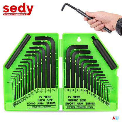 32Packs Hex Key Allen Wrench Metric & SAE Storage Case