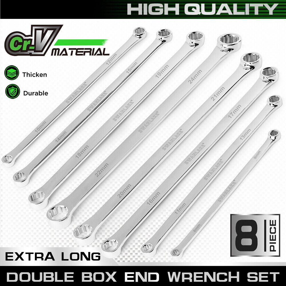 8PC Aviation Spanner Extra Long Wrench Double Ring CRV With