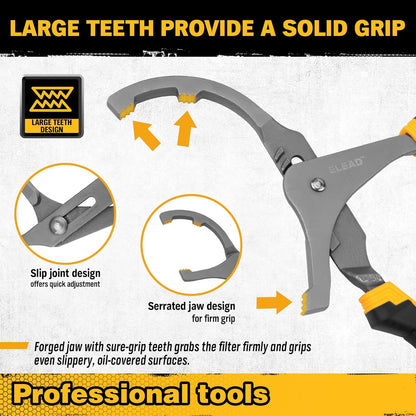 Adjustable Oil Filter Wrench - 9" & 12" Pliers for