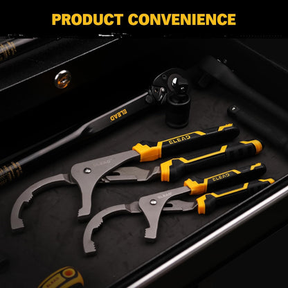 Adjustable Oil Filter Wrench - 9" & 12" Pliers for