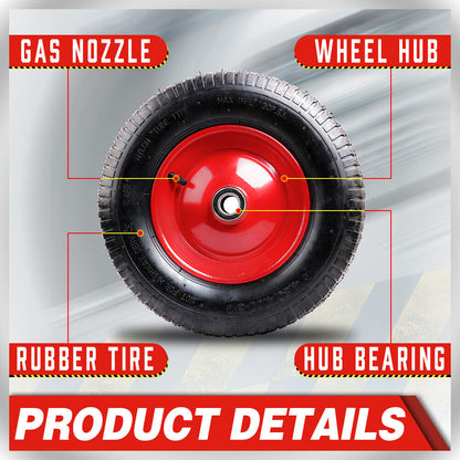 16" Wheelbarrow Trolley Wheel 4.80 4.00-8 Pneumatic Tyre 25.4mm Bore