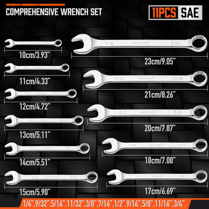 11Packs Imperial Combination Spanner Ring Open End Ended Combo Wrench