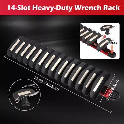 14 Slots Magnetic Spanner Rack Spanner Organizer Holder Portable Adjustable Au