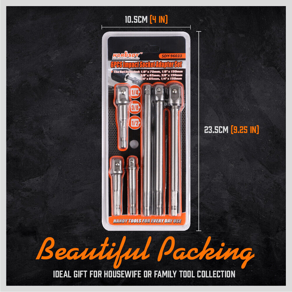 6Pack Drill Socket Adapter Long Short Combination Extension Impact Nut