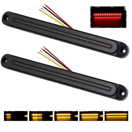 2Piece LED Tail Lights Flowing Turn Signal Stop brake Trailer