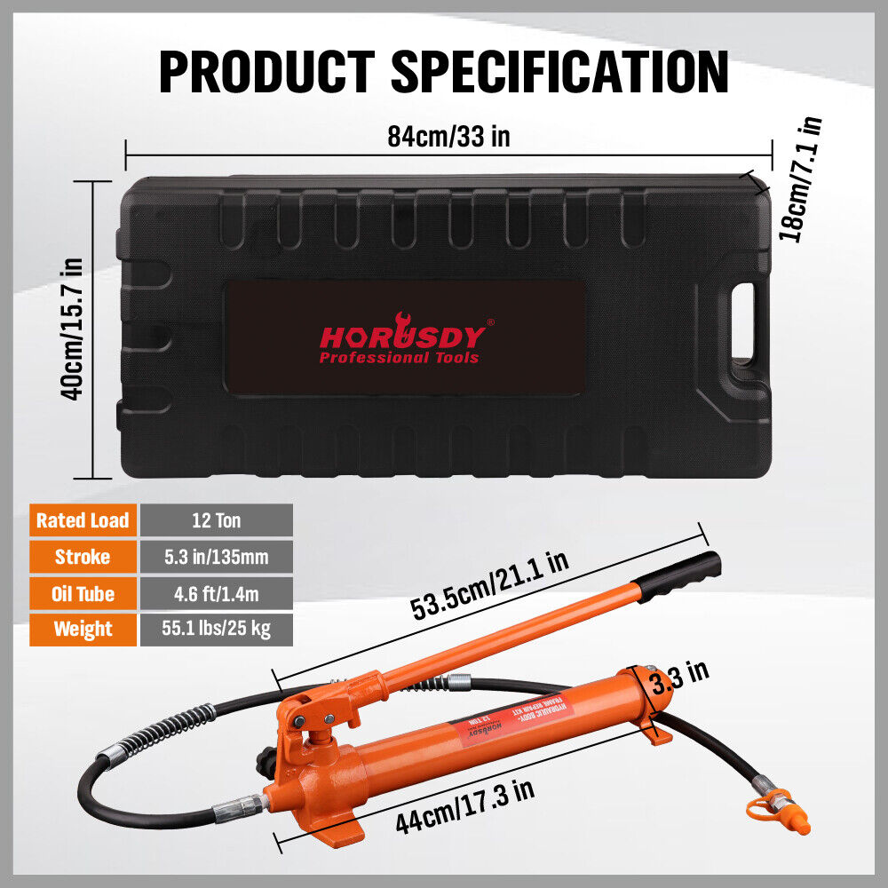 12T Porta Power Hydraulic Ram Pump Oil Hose Body Repair