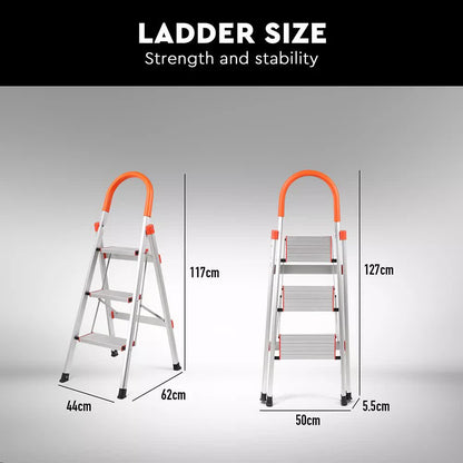 3 Step Ladder Multi Purpose Household Office Foldable Non Slip