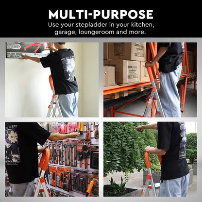 3 Step Ladder Multi Purpose Household Office Foldable Non Slip