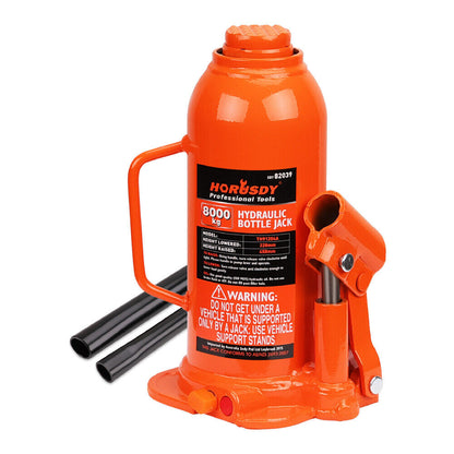 8-Ton (16,000 LBs) Hydraulic Bottle Jack Heavy-Duty Car Lifter with