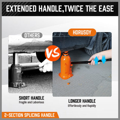 8-Ton (16,000 LBs) Hydraulic Bottle Jack Heavy-Duty Car Lifter with