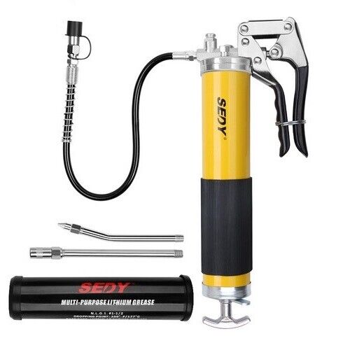 18inch Grease Gun 8000PSI Pistol Grip Flex Hose Heavy-Duty Barrel