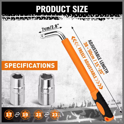 3Packs Telescoping Lug Wrench 17/19mm 21/23MM Extendable Lug Wrench tyre