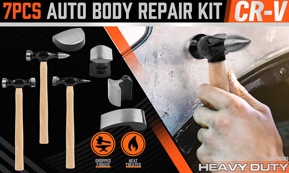 7 Piece Car Dent Auto Body Panel Repair Tool Wooden