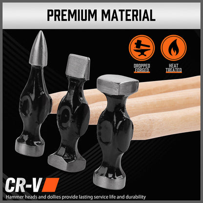 7 Piece Car Dent Auto Body Panel Repair Tool Wooden