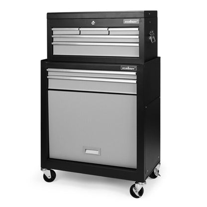 HORUSDY 7 Drawer Tool Box Trolley Cabinet Storage Cart Garage