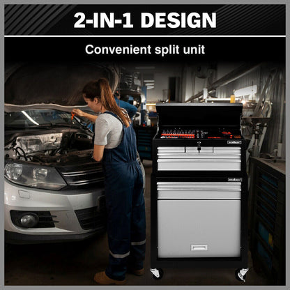 HORUSDY 7 Drawer Tool Box Trolley Cabinet Storage Cart Garage