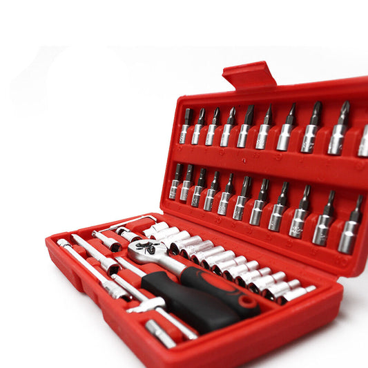 46Packs Screwdriver Wrench Socket Ratchet Screwdriver Bit Torx Car Repair