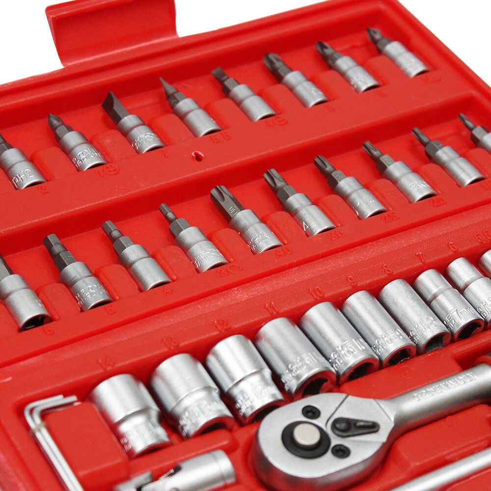 46Packs Screwdriver Wrench Socket Ratchet Screwdriver Bit Torx Car Repair