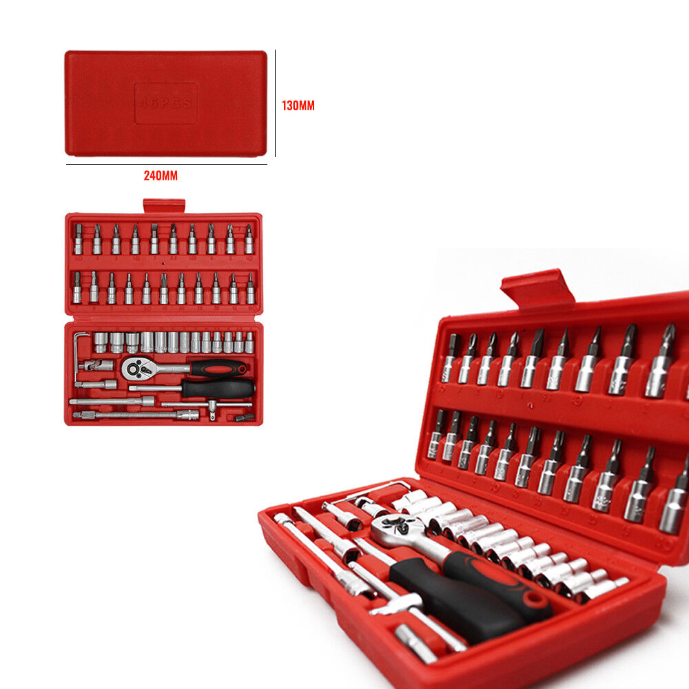 46Packs Screwdriver Wrench Socket Ratchet Screwdriver Bit Torx Car Repair