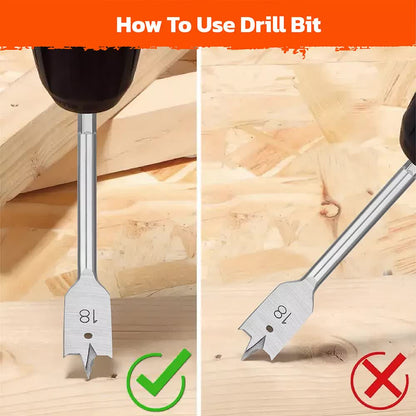 6-Pieces Flat Wood Boring Spade Drill Bit Drillbits 10-25mm Bits