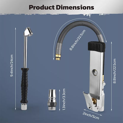 3in1 255PSI Tyre Inflator Car Motorcycle Air tyre Pressure Gauge