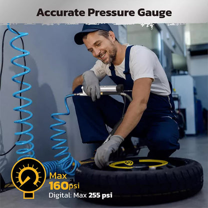 3in1 255PSI Tyre Inflator Car Motorcycle Air tyre Pressure Gauge