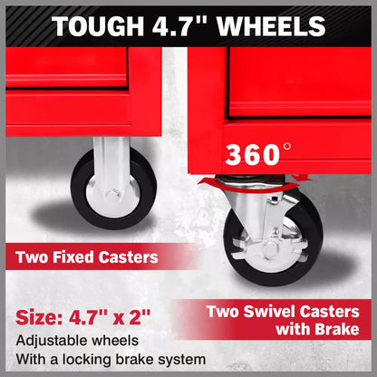 9 Drawers Tool Box Chest Cabinet Trolley Box Garage Storage