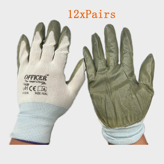 12Pairs Cotton Gloves Work Safety Glove Thick Heavy Seamless Heavy-Duty
