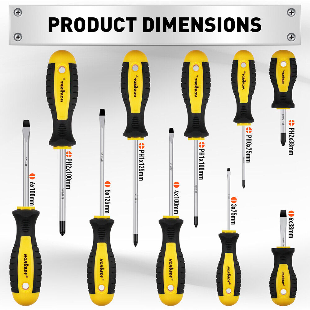 11-Pieces Magnetic Screwdriver with Case Magnetizer Demagnetizer Flat Head