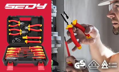 Magnetic Insulated Screwdriver Pliers 1000V Electrical Tool Hose Pinch Box