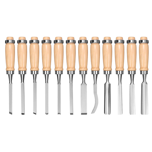 12Pack Wood Carving Chisel Knife High Carbon Steel Woodworking Rolling