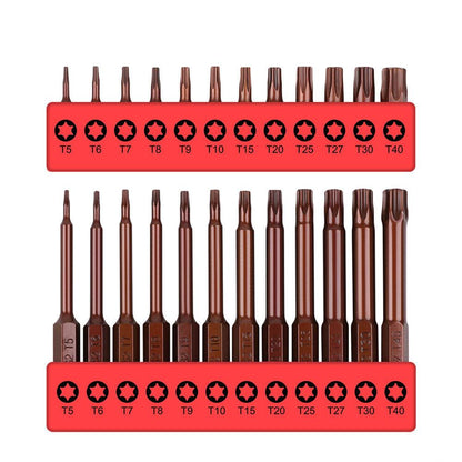 24Pack Torx Bit Star Head Screwdriver Bit Long Security Temper