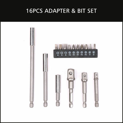16Pack Socket Bit Adaptor Power Drill Nut Driver Extension Screwdriver