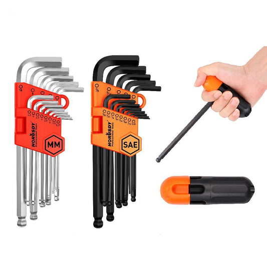 26Pack Allen Wrench Ball End Long Arm Hex Key Metric