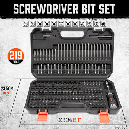 219-Piece Combination Security Bit Screw Driver Bit Tamper Proof Torx