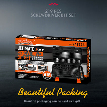219-Piece Combination Security Bit Screw Driver Bit Tamper Proof Torx