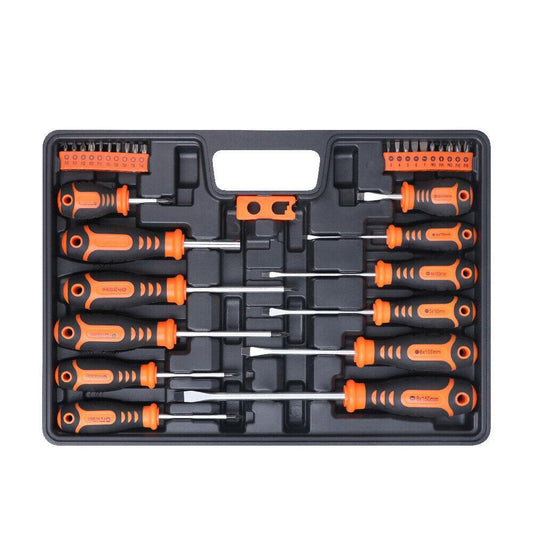 33Pack Magnetic Screwdriver Phillips Slotted Pozidrive Torx Power Bits Holder