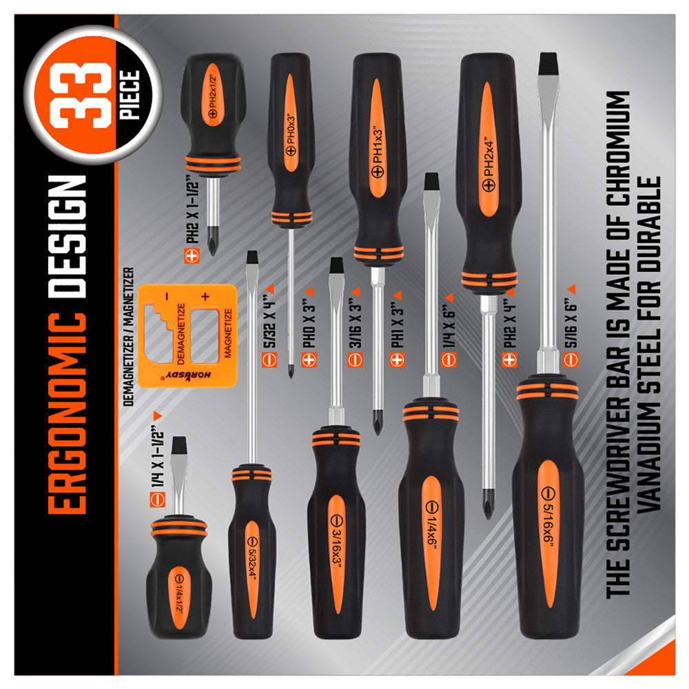 10Packs Magnetic Screwdriver Phillips Slotted Magnetizer Non-Slip Handle Tool