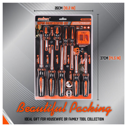 10Packs Magnetic Screwdriver Phillips Slotted Magnetizer Non-Slip Handle Tool