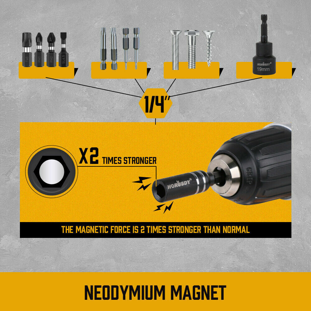 10Pack Magnetic Extension Socket Drill Bit Holder 1/4" Hex Screwdriver