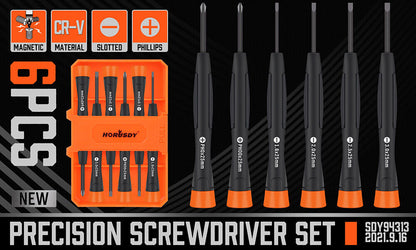 6Pack Precision Screwdriver Phillips Slotted Electronic PC Repair Small Driver
