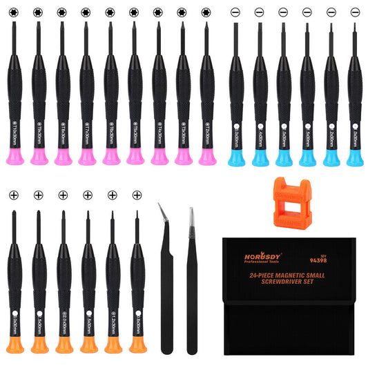 24-Piece Magnetic Precision Screwdriver - Small Screwdrivers for Eyeglasses, Phones,