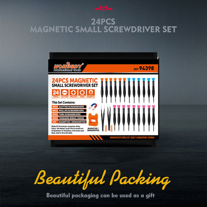 24-Piece Magnetic Precision Screwdriver - Small Screwdrivers for Eyeglasses, Phones,