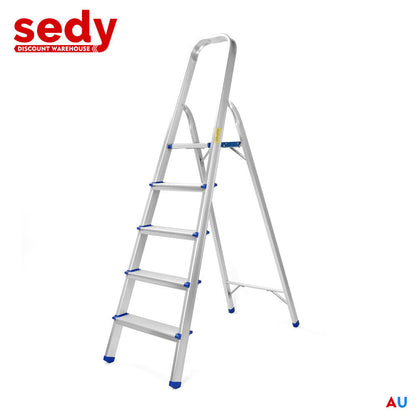 5 Step Ladder Multi Purpose Foldable Folding Aluminium Home Office