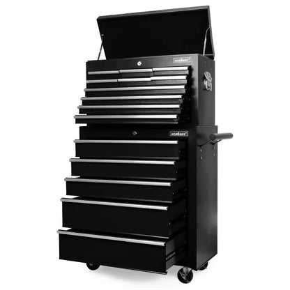 Black15 Drawer Tool Box Trolley Cabinet Storage Cart Garage Toolbox